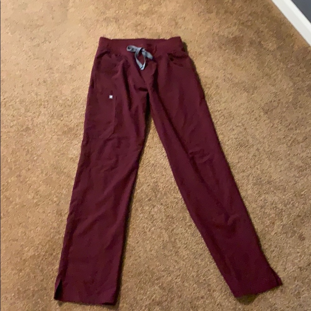 Burgundy FIGs kade scrub pants